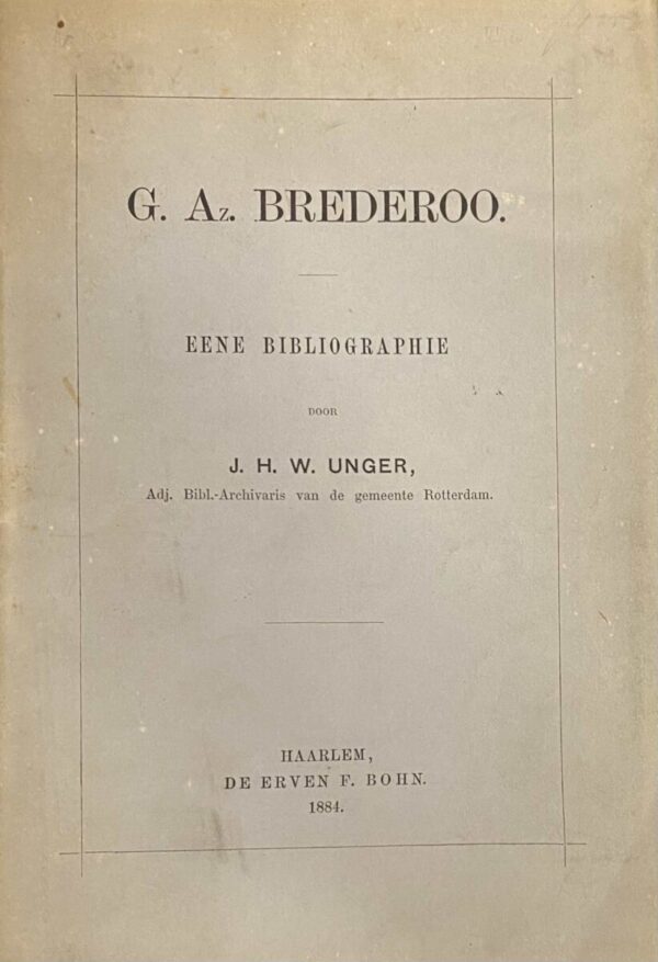 G.Az. Brederoo. Eene bibliographie