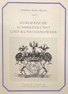 Europäische Schmiedekunst und Kunsthandwerk. Dienstag, den 1. Dezember 1981 (+ estimates list/bidding slip)