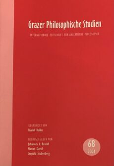 Grazer Philosophische Studien. Internationale Zeitschrift für analytische Philosophie (GPS Vol 68)