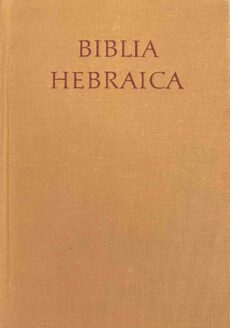 Biblia Hebraica. Edidit Rud. Kittel. Textum masoreticum curavit P. Kahle. Ediionem tertiam denuo elaboratam ad finem perduxerunt, editionem septimam auxerunt et emendaverunt A. Alt et O. Eissfeldt. Editio sexta decima emendata typis editionis septimae expressa