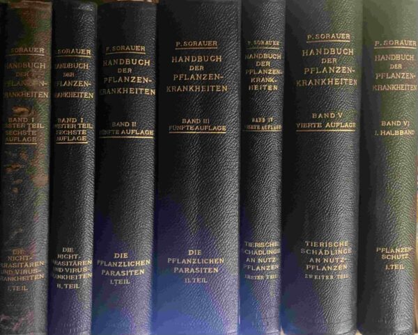 Handbuch der Pflanzenkrankheiten (6-volume set in 7 parts). Erster Band: Die nichtparasitären und Virus-Krankheiten Erster & Zweiter Teil. Zweiter Band: Die pflanzlichen Parasiten. Erster Teil. Dritter Band: Die pflanzlichen Parasiten. Zweiter Teil. Vierter Band: Tierische Schädlinge an Nutzpflanzen. Erster Teil. Fünfter Band: Tierische Schädlinge an Nutzpflanzen. Zweiter Teil. Sechster Band: Pflanzenschutz. Verhütung und Bekämpfung der Pflanzenkrankheiten. Erster Halbband