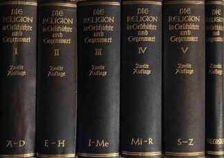 Die Religion in Geschichte und Gegenwart. Handwörterbuch für Theologie und Religionswissenschaft. Zweite, völlig neubearbeitete Auflage I-V + Register (6-volume set, RGG)