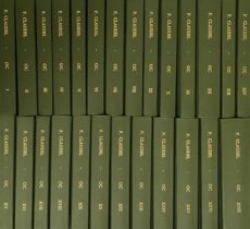Oeuvres Complètes (26-volume set). I & II: Poésie. III & IV: Extrême Orient. V: Connaissances. VI, VII, VIII, IX, X, XI, XII, XIII & XIV: Théâtre. XV: Positions et propositions. XVI: Conversations dans le loir-et-cher, Contacts et circonstances. XVII: l'Oeil écoute. XVIII: Accompagnements, Discours et tremerciements. XIX, XX, XXI, XXII, XXIV, XXV, XXVI: Commentaires et éxégèses. XXIX: Proses et poésies diverses