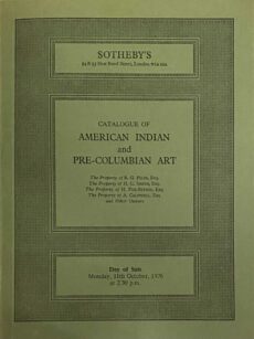 Catalogue of American Indian and Pre-Columbian Art. Day of Sale Monday, 11th October, 1976 at 2.30 p.m. (+ price list, estimates & bidding slip)